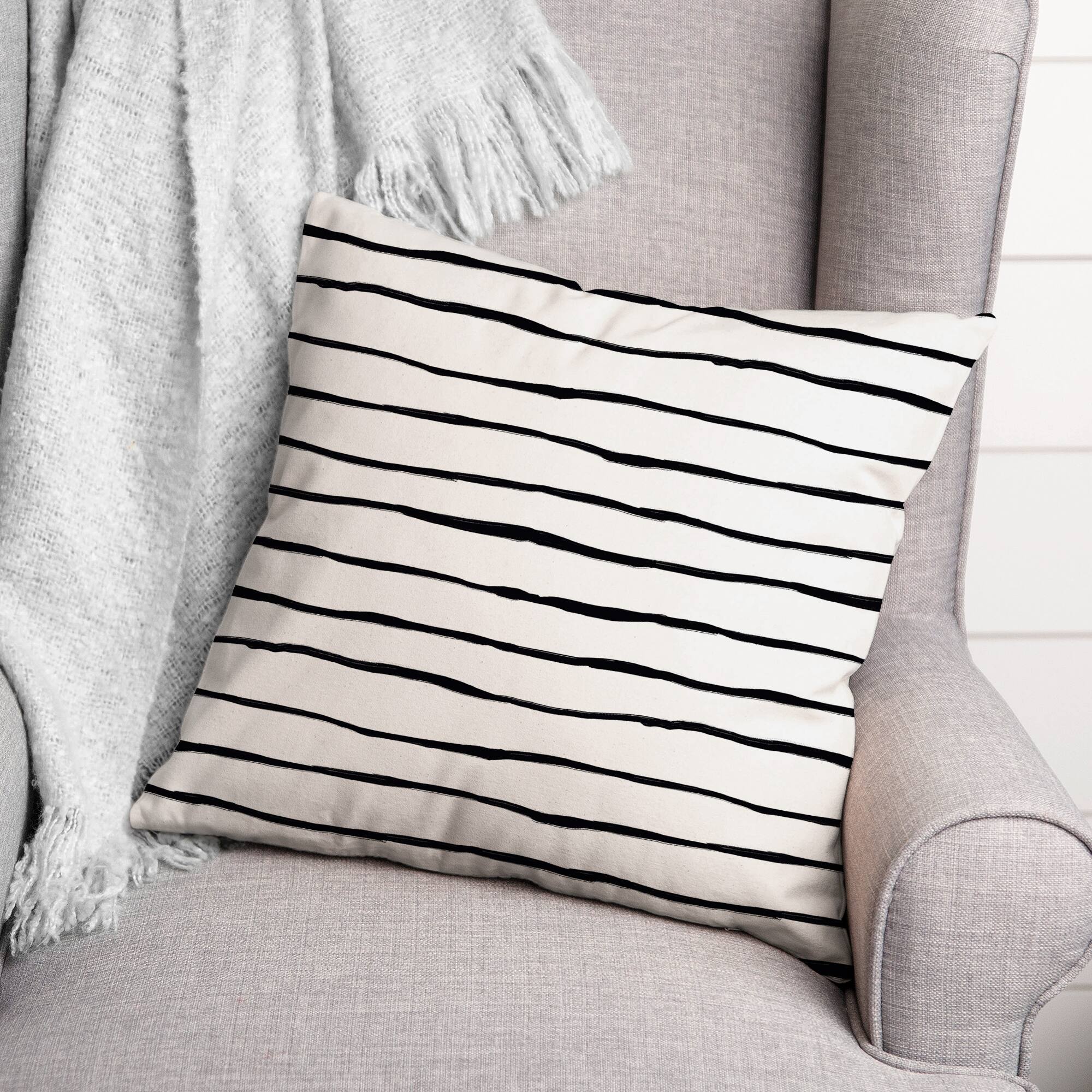 Painted Stripes 18" x 18" Throw Pillow